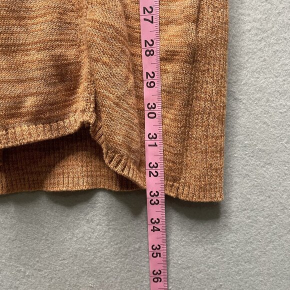 Obey Womens Long Sleeve Knit Cardigan Dress M V-Neck Button Front Rust Pink - Picture 8 of 9